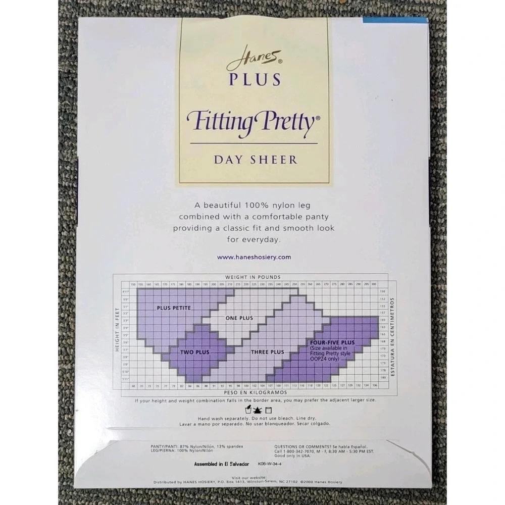3 Hanes Fitting Pretty Pantyhose Plus Size One 1 Town Taupe Day Sheer NOS 2000‎
